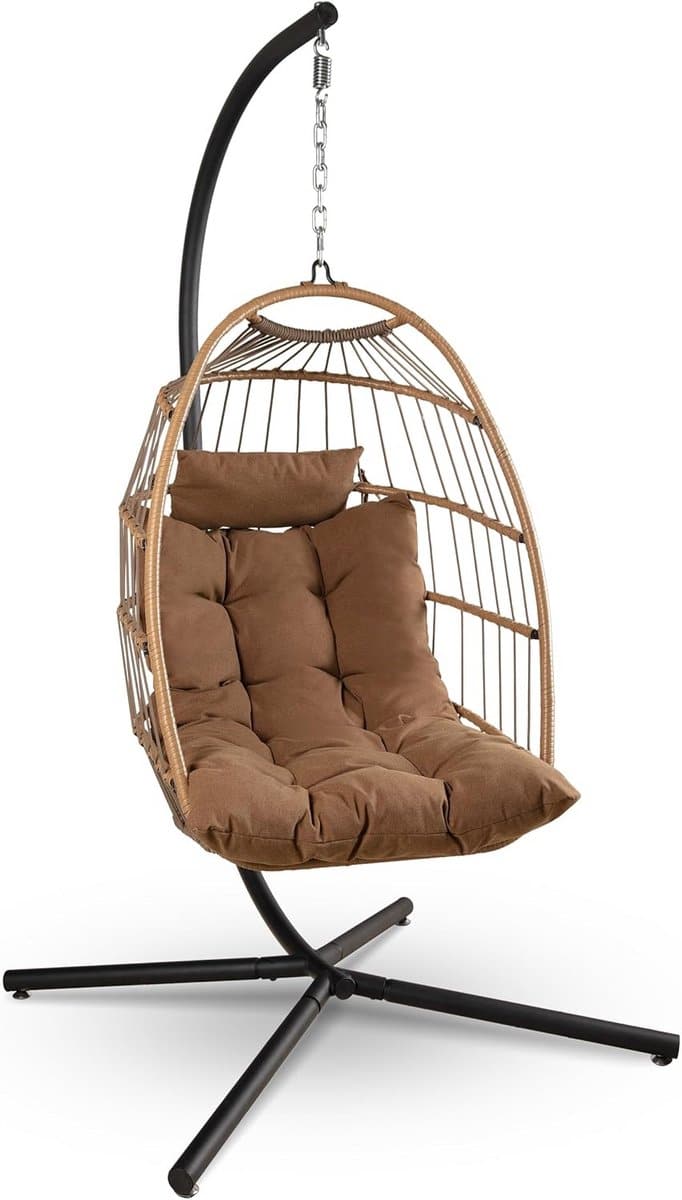 hangstoel met standaard egg chair cocoon tuinhoek