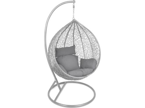 Hangstoel van polyrotan met standaard - Lichtgrijs, Comfortabel en Weerbestendig