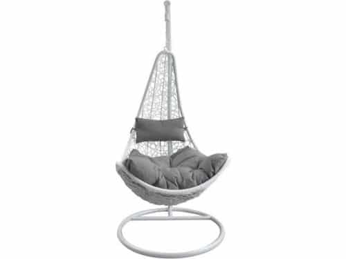 Hangstoel van synthetisch rotan, wit hoogte 195 cm