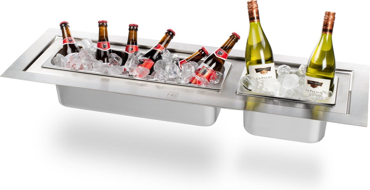 happy cocooning losse inbouw wijnkoeler rechthoek groot roestvrij staal