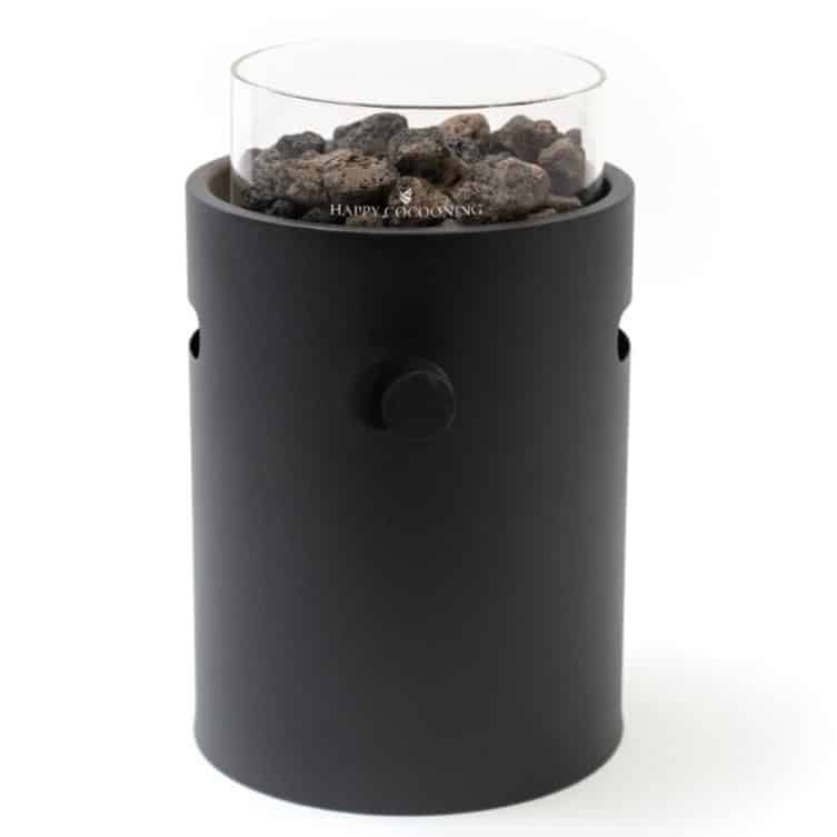 happy cocooning lumi steel tafelbrander rond 21xh37 cm nordic black