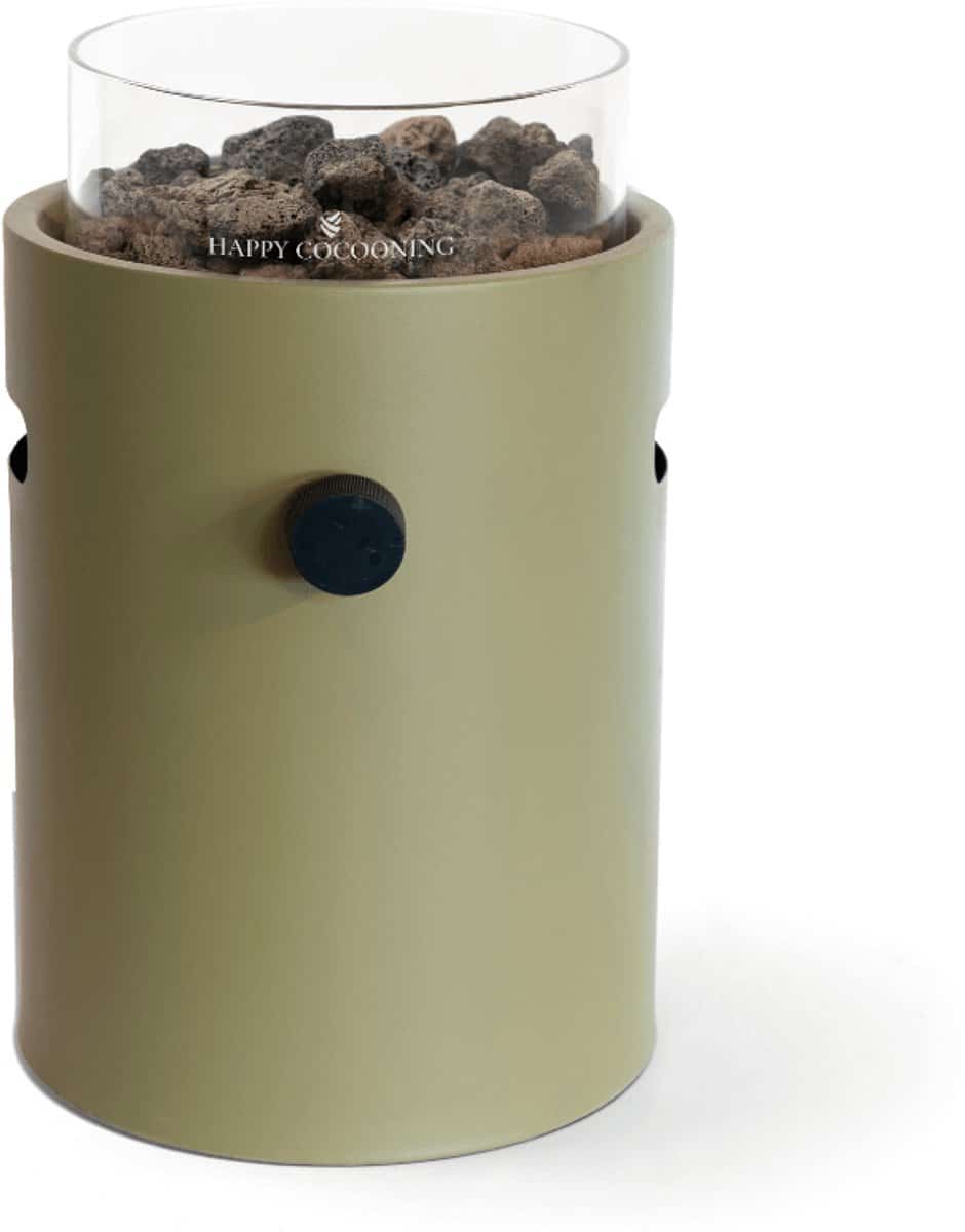 happy cocooning tafelbrander lumi steel olive green Ø 21.5