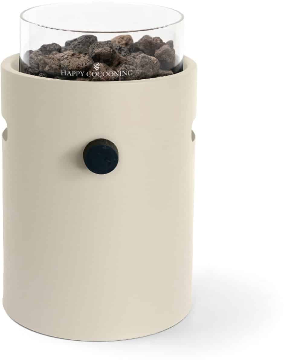 happy cocooning tafelbrander lumi steel oyster beige Ø 21.5