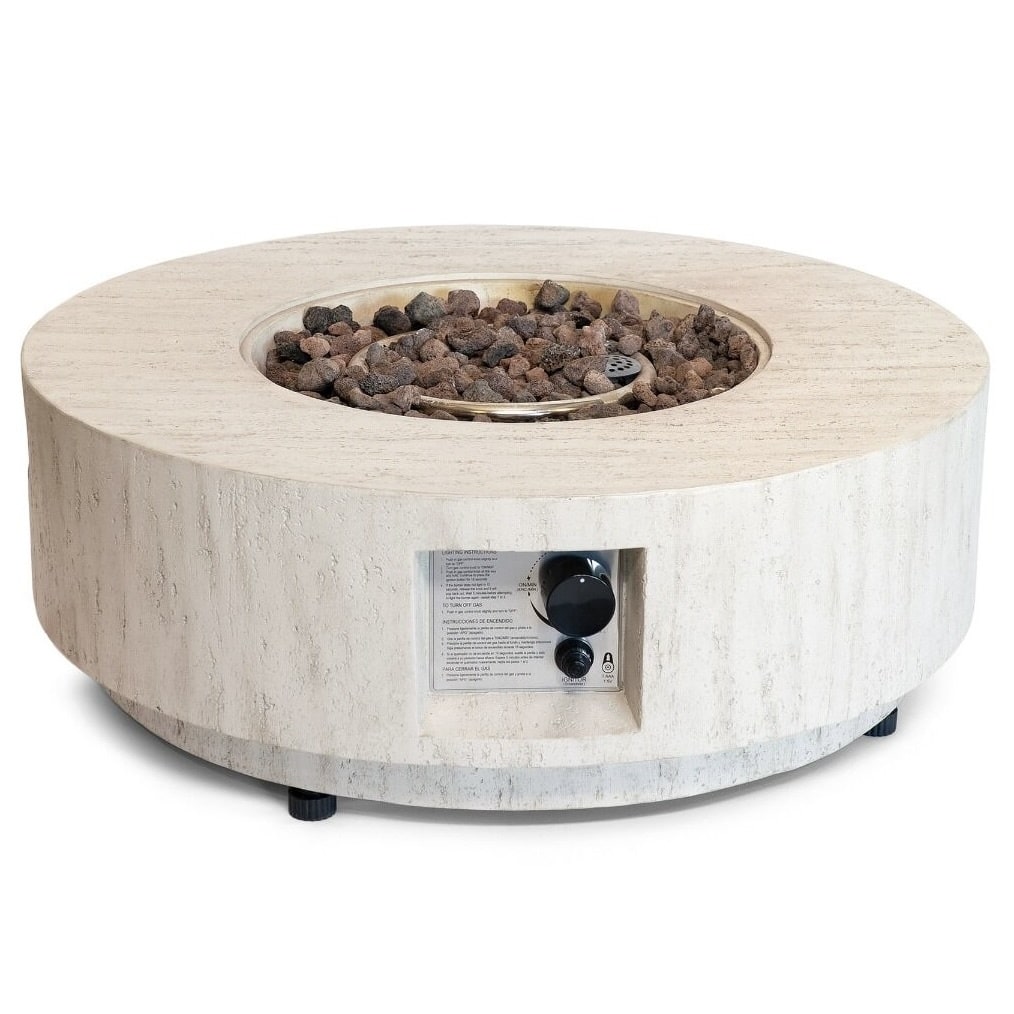 happy cocooning vuurtafel estate rond 76 cm rond travertin