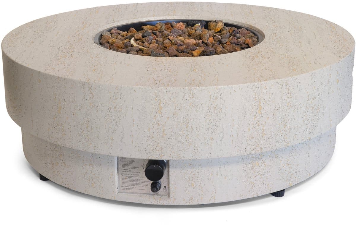 happy cocooning vuurtafel estate round 105 travertin composiet