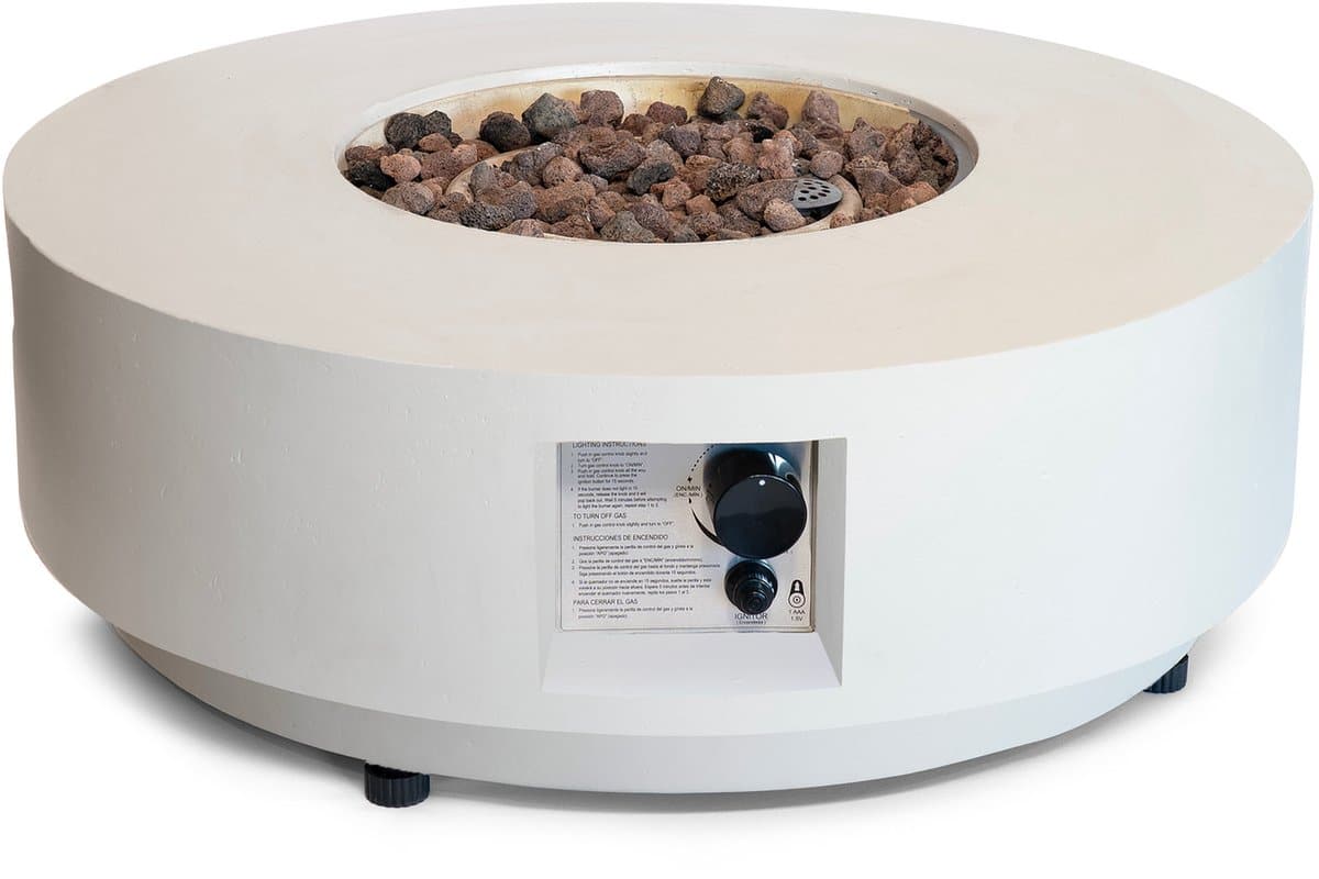 happy cocooning vuurtafel estate round 76 oyster composiet