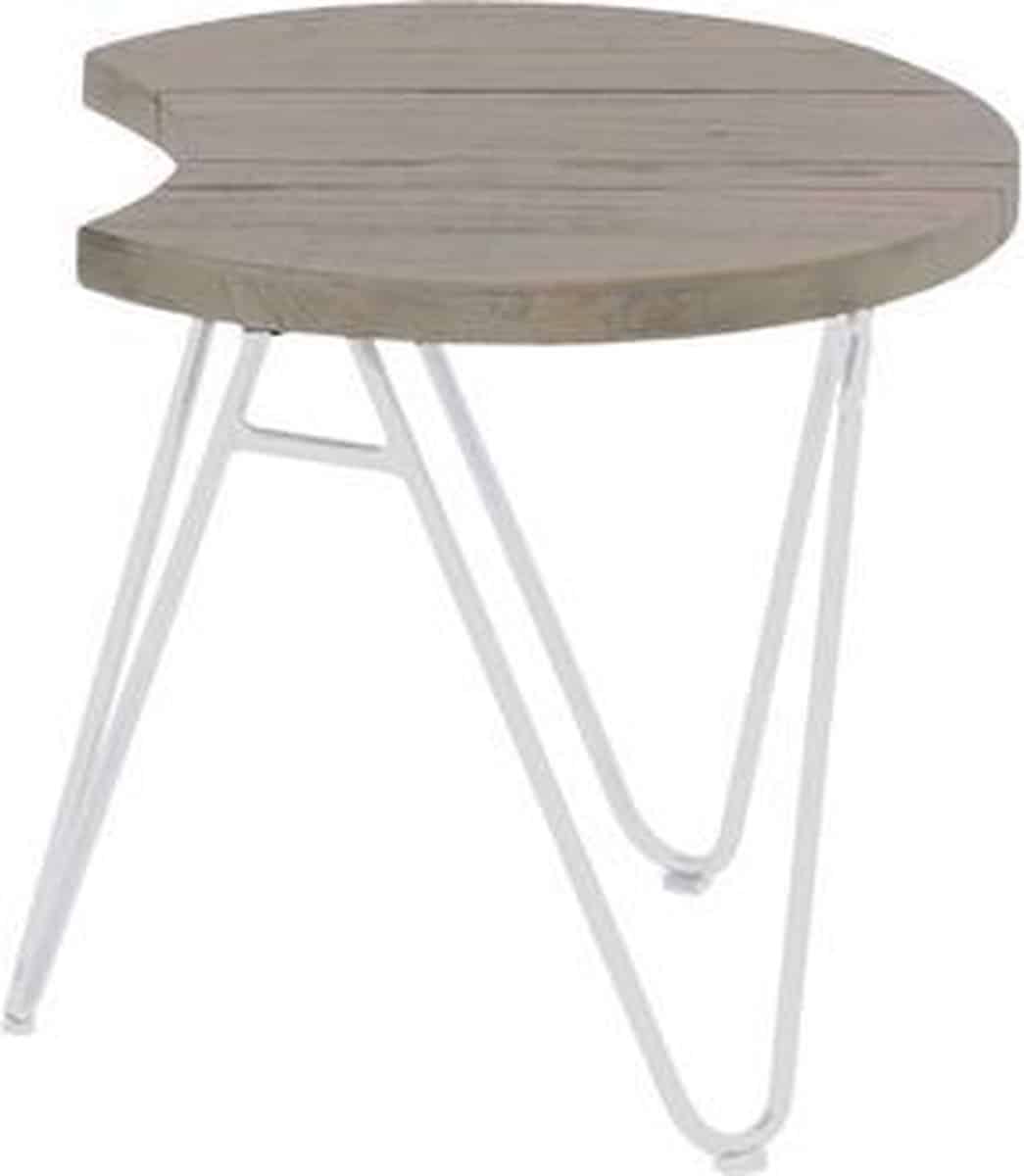 hartman bijtafel sophie teak half moon wit Ø50 x