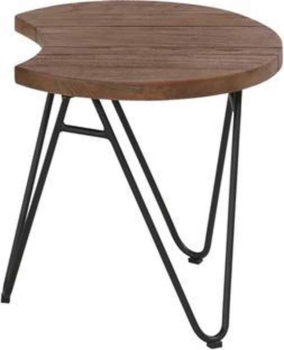 hartman bijtafel sophie teak half moon zwart Ø50 x