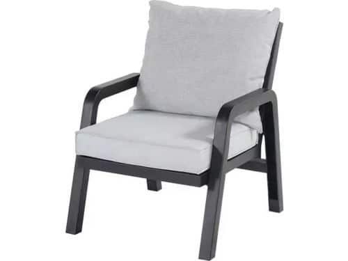Hartman Ibiza Loungestoel Antraciet - Lichtgrijze Kussens