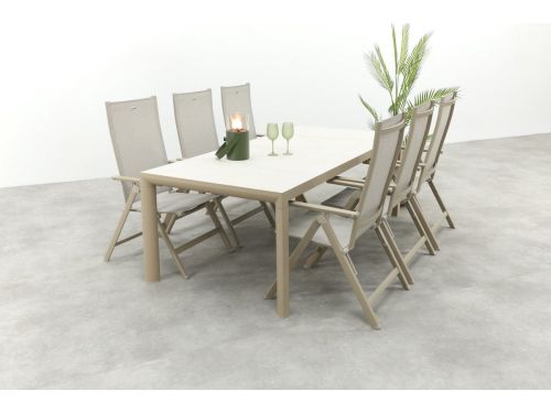 Hartman Napoli/Kings verstelbare tuinset voor 6 personen 220x100 cm.