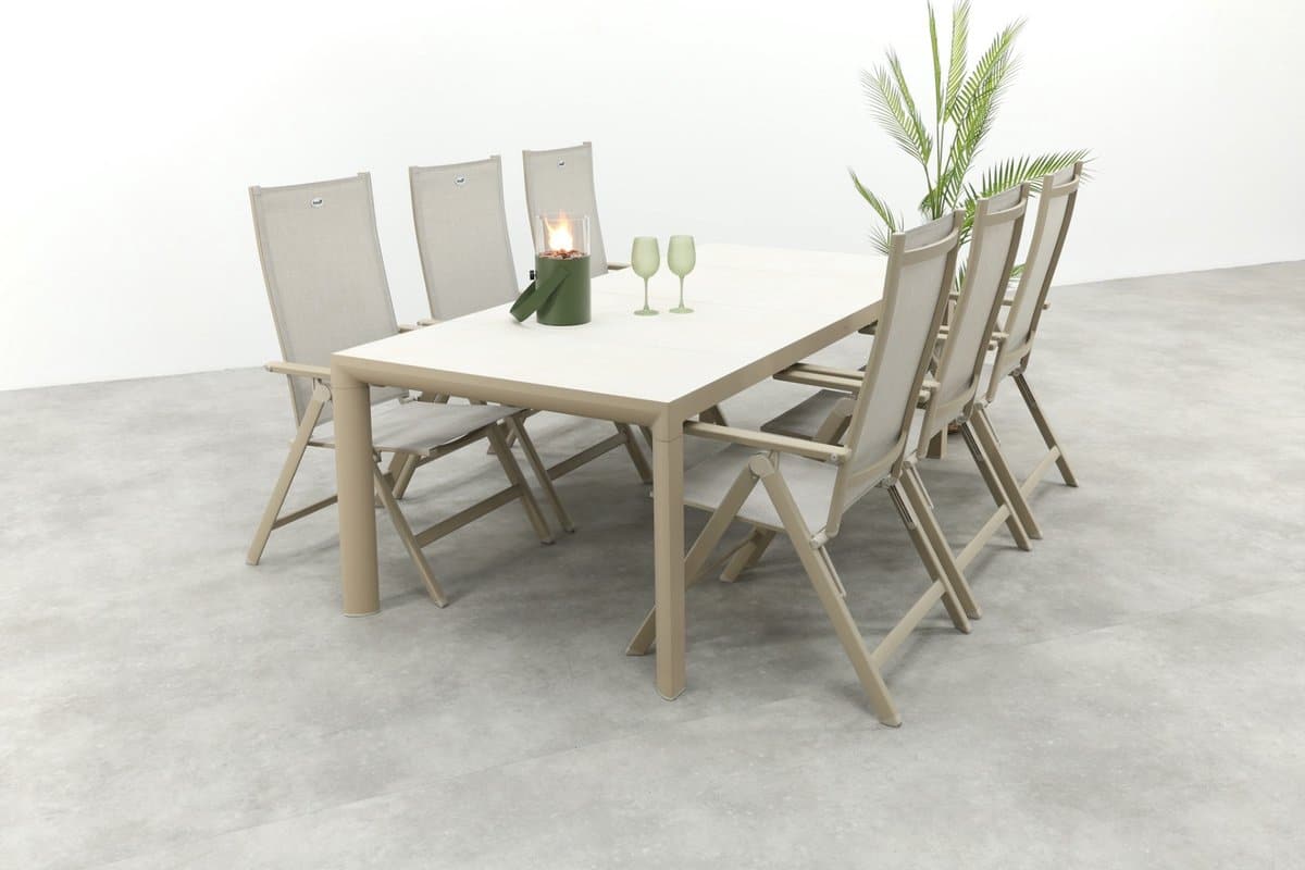 hartman napoli/kings verstelbare tuinset voor 6 personen 220×100 cm.