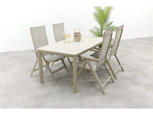 Hartman Napoli/Kyra verstelbare tuinset voor 4 personen 180x90 cm.