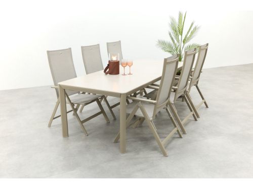 Hartman Napoli/Kyra verstelbare tuinset voor 6 personen 240x100 cm.