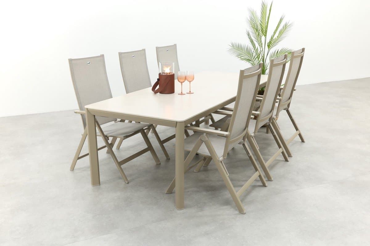 hartman napoli/kyra verstelbare tuinset voor 6 personen 240×100 cm.