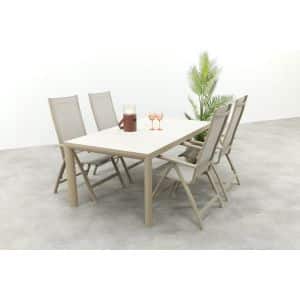 Hartman Roma/Kings verstelbare 4-persoons tuinset 180x100 cm. - Latte