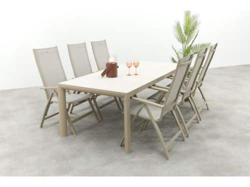 Hartman Roma/Kings verstelbare tuinset voor 6 personen 220x100 cm.