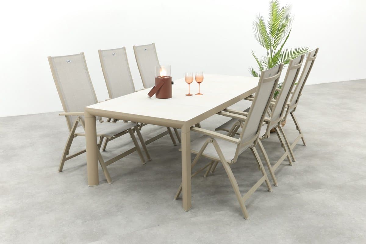 hartman roma/kings verstelbare tuinset voor 6 personen 220×100 cm.