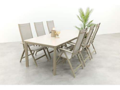 Hartman Roma/Kyra verstelbare tuinset voor 6 personen 240x100 cm.