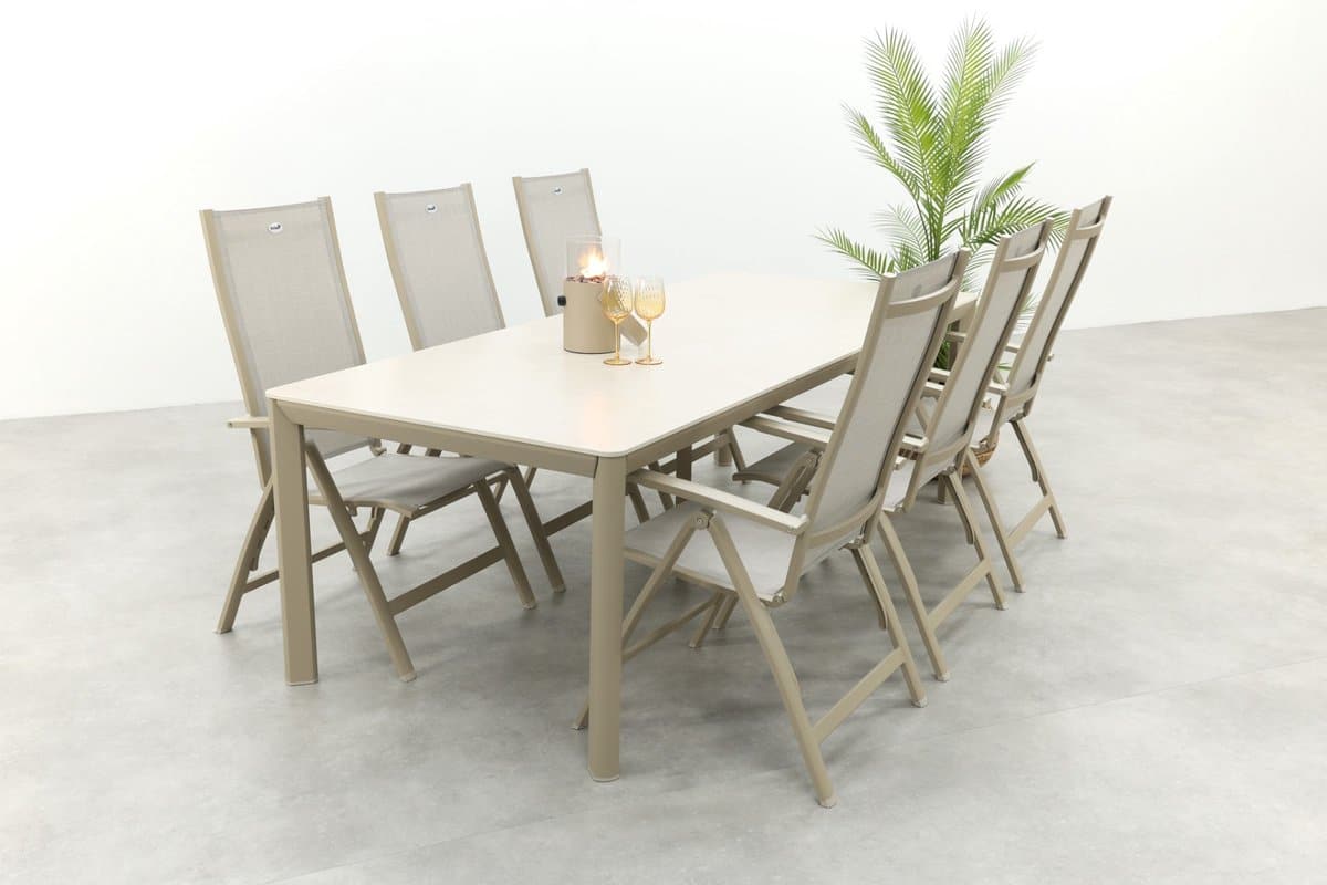 hartman roma/kyra verstelbare tuinset voor 6 personen 240×100 cm.