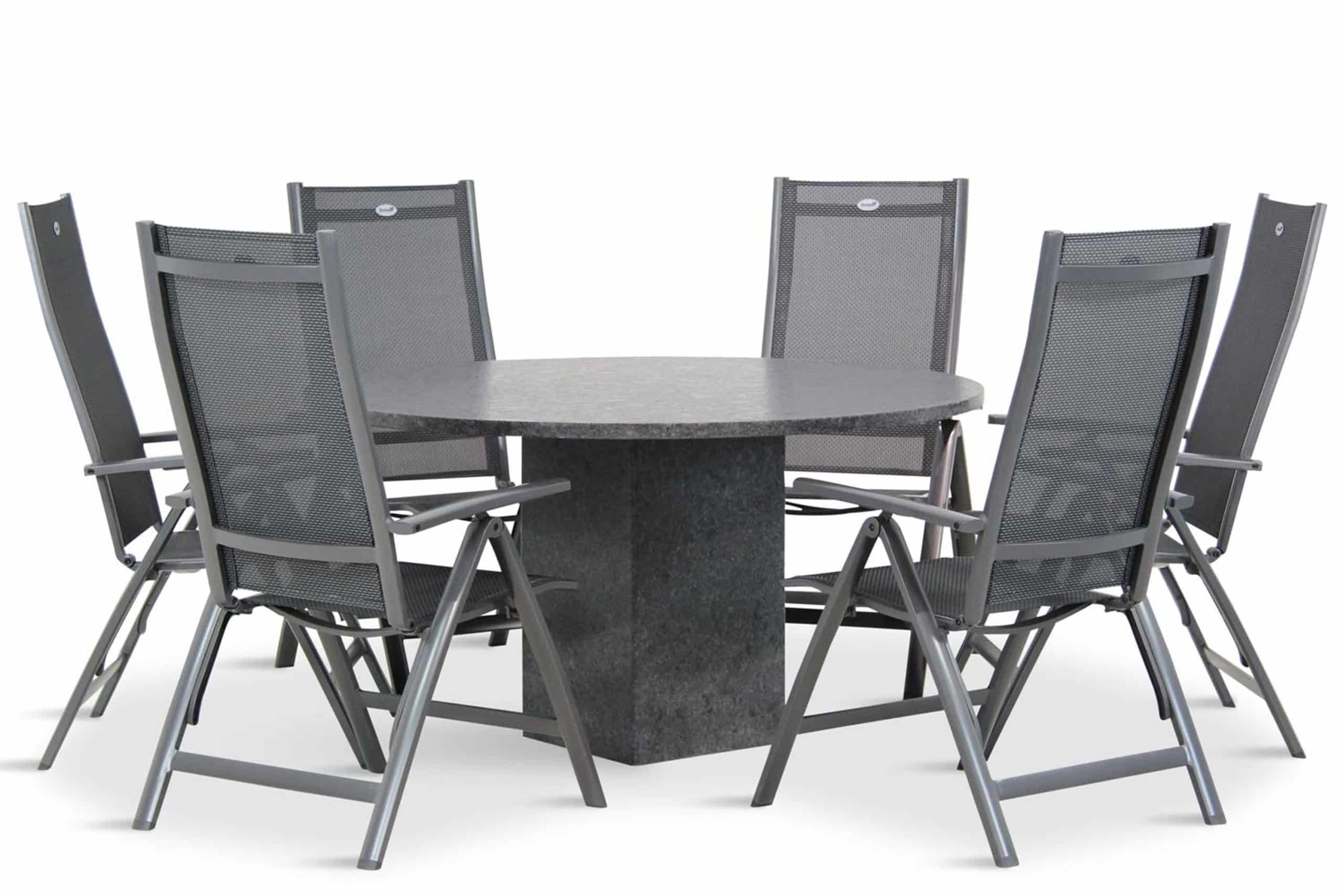 hartman royal club/graniet 140 cm dining tuinset 5 delig