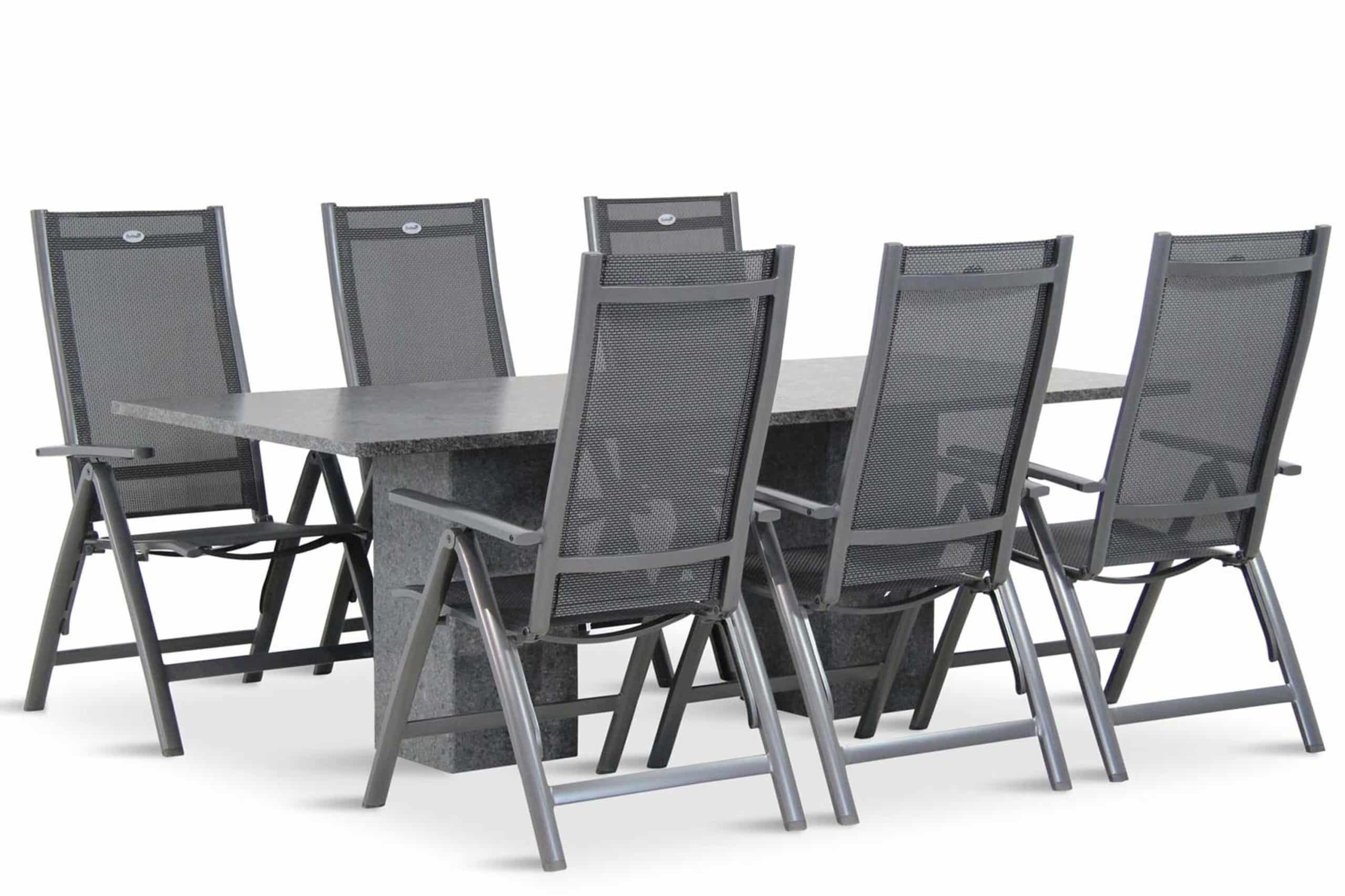 hartman royal club/graniet 220 cm dining tuinset 7 delig