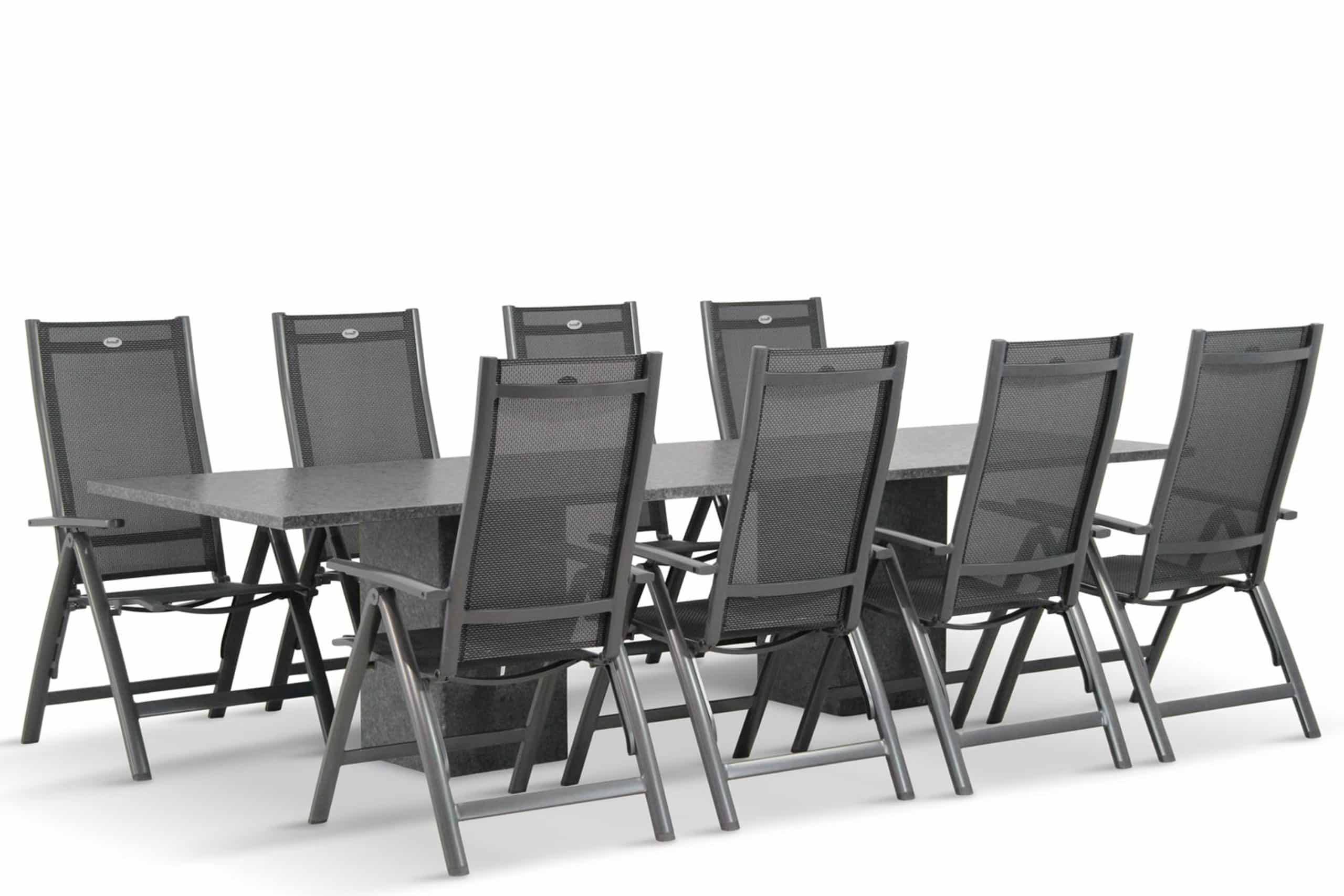 hartman royal club/graniet 300 cm dining tuinset 9 delig