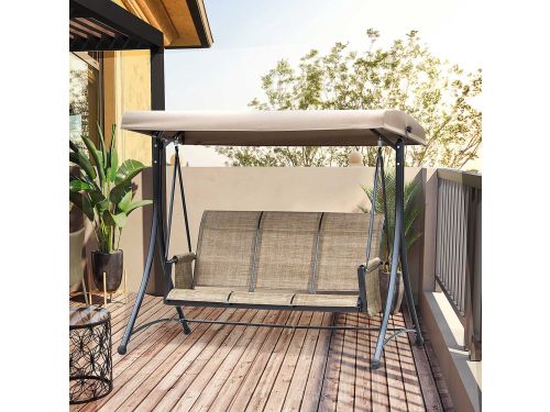 HAUSS SPOLE Tuinschommelbank - Driezits Schommelbank Met Verstelbaar Zonnescherm