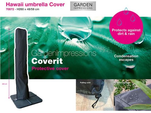 Hawaii zweefparasol 300x300 cm carbon black / taupe met royal