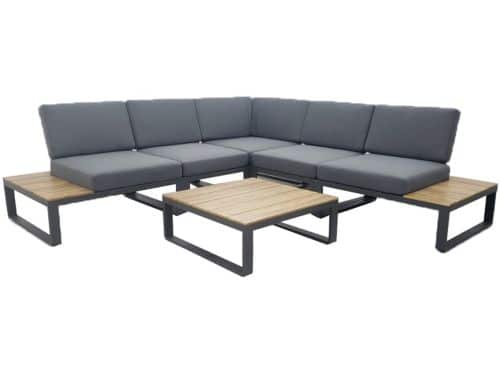 Hoek Loungeset Albufeira | Antraciet | Acacia en Aluminium