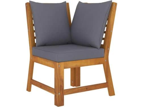 Hoeksbank met Donkergrijze Kussens voor Binnen en Buiten