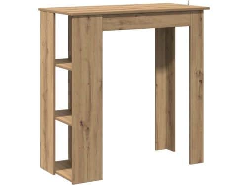 Hoge bartafel met opbergplank 102x50x103.5 cm Eikenhout