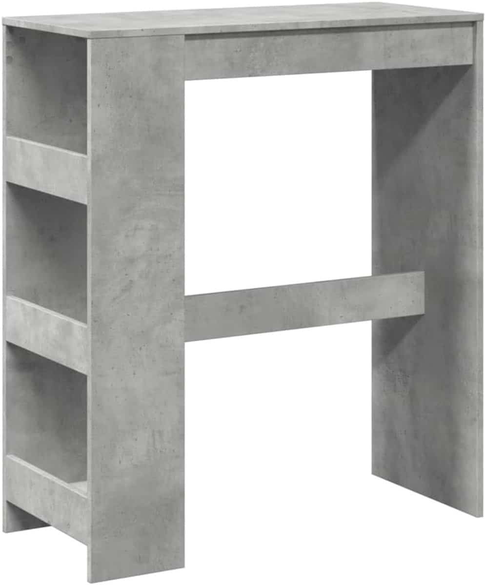 hoge bartafel met planken 90x40x103.5cm hout beton grijs