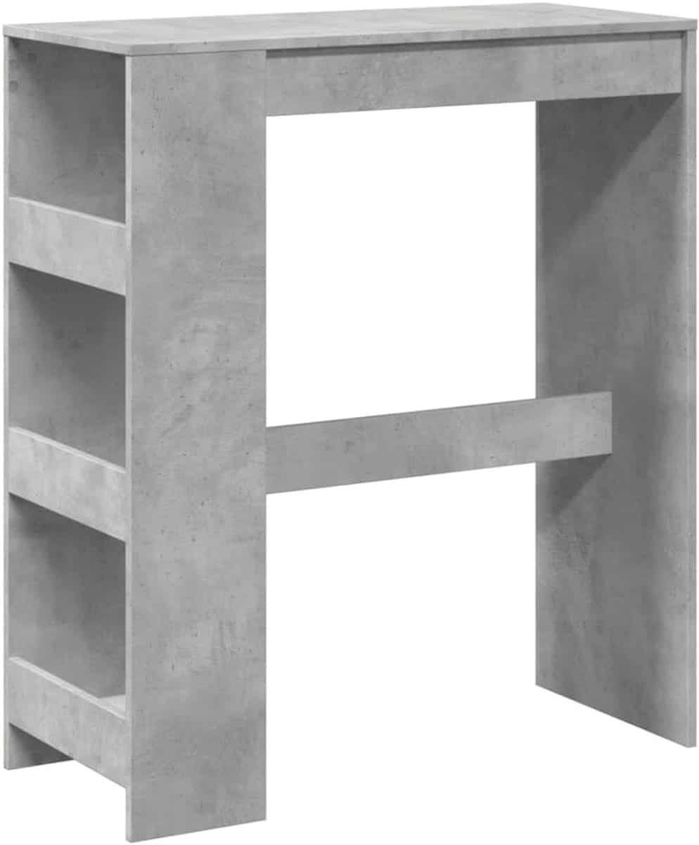 hoge bartafel met planken 90x40x103.5cm hout beton grijs