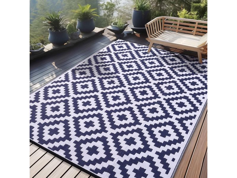 Homaxy Outdoor Rug Weerbestendig, Kunststof Stro UV-bestendig Omkeerbaar Opvouwbaar Wasbaar