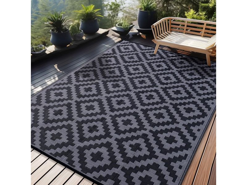 Homaxy Outdoor Rug Weerbestendig, Kunststof Stro UV-bestendig Omkeerbaar Opvouwbaar Wasbaar
