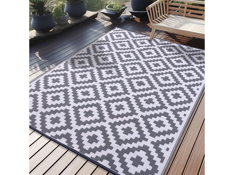 Homaxy Outdoor Rug Weerbestendig, Kunststof Stro UV-bestendig Omkeerbaar Opvouwbaar Wasbaar