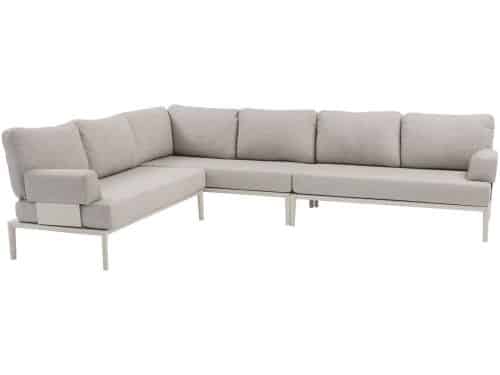 Hong Kong hoek loungeset 3 delig aluminium latte zand