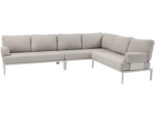 Hong Kong hoek loungeset 3 delig aluminium latte zand