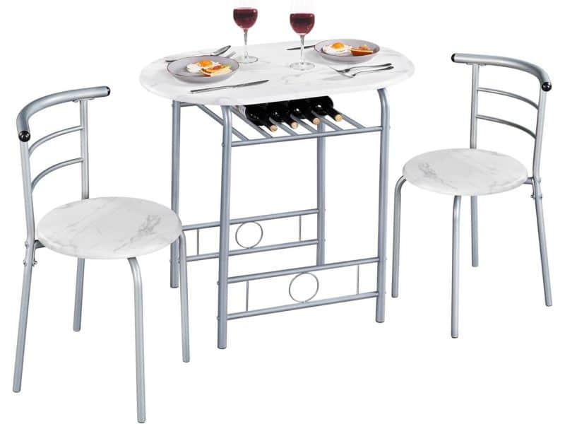 Houten Balkonset 3-Delig met Inklapbare Stoelen en Tafel