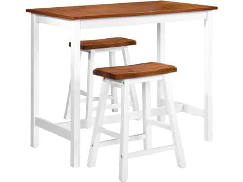 Houten Barset met 3 Delen: Tafel en 2 Krukken