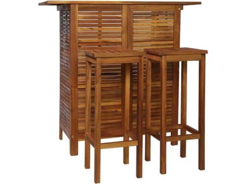 Houten Bartafel Set 3-Delig - Barset met 2 Krukken voor