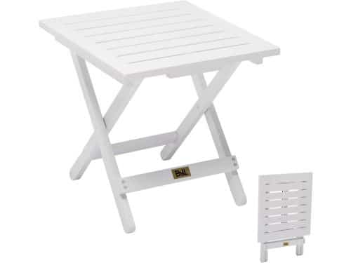 Houten Bijzettafel Klaptafel - Stevige Opvouwbare Terrastafel voor Buiten