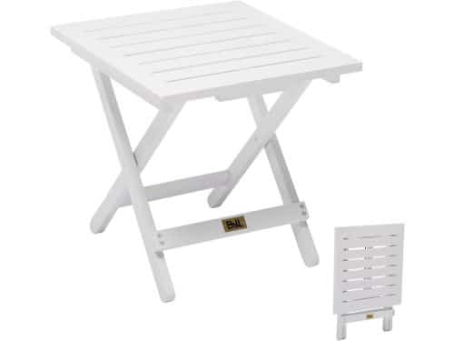 Houten Bijzettafel Klaptafel - Stevige Opvouwbare Terrastafel voor Buiten