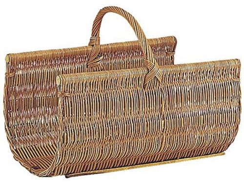 Houten brandhoutmand van wilgenhout 50 x 36 x 28-44 cm