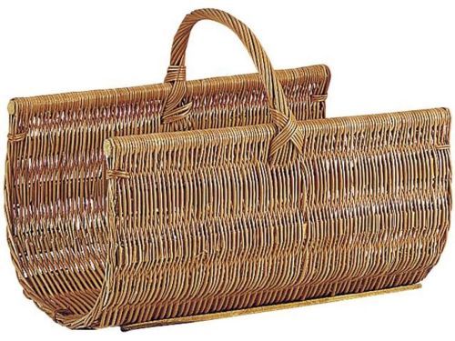 Houten brandhoutmand van wilgenhout 50 x 36 x 28-44 cm