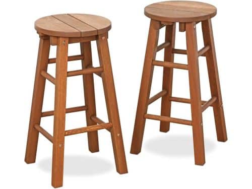 Houten Buiten Barstoel Natuurlijk - Compact en Stijlvol Zitmeubel