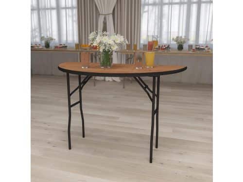 Houten Klaptafel Halfrond 122 cm - Bankettafel voor Feesten en