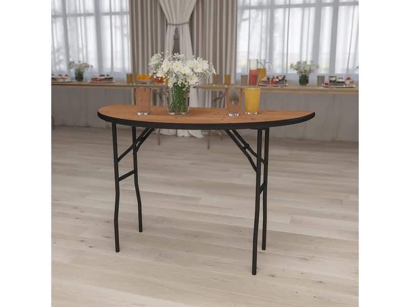 Houten Klaptafel Halfrond 122 cm - Bankettafel voor Feesten en