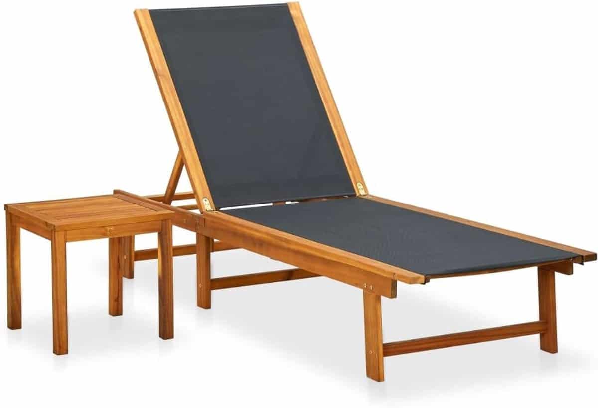 houten ligbed tuinstoel ligstoel ontspannen buiten inclusief