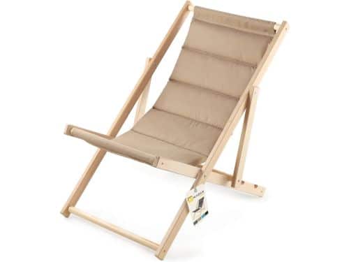 Houten Ligstoel voor Strand en Tuin, Klapstoel met Hoofdsteun tot